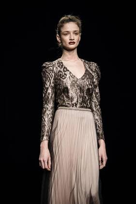 080 Barcelona Fashion Week - Justicia Ruano Modenschau February 2, 2017 - Barcelona, Catalonia, Spain - A model walks the runway at the Justicia Ruano fashion show presenting the new Hedonism collection during 080 Barcelona Fashion Week Barcelona Spain - ZUMAo105 20170202_zap_o105_274 Copyright: xMatthiasxOesterlex