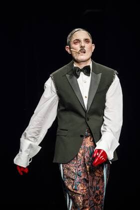 February 2, 2017 - Barcelona, Catalonia, Spain - A model walks the runway at the Brain & Beast fashion show presenting the new Trilogy Vol. I Playback Winter 2017-18 collection during 080 Barcelona Fashion Week Barcelona Spain - ZUMAo105 20170202_zap_o105_301 Copyright: xMatthiasxOesterlex