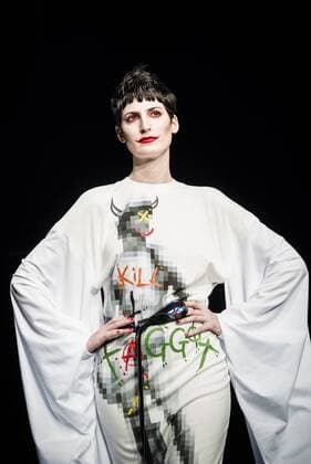 February 2, 2017 - Barcelona, Catalonia, Spain - A model walks the runway at the Brain & Beast fashion show presenting the new Trilogy Vol. I Playback Winter 2017-18 collection during 080 Barcelona Fashion Week Barcelona Spain - ZUMAo105 20170202_zap_o105_302 Copyright: xMatthiasxOesterlex