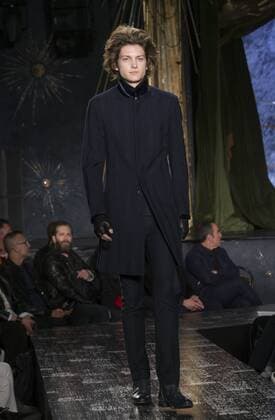 NYC: John Varvatos Fall 2017 Model walks runway for John Varvatos collection during New York Mens Fashion Week Fall 2017 in Diamond Horseshoe  LevxRadin
