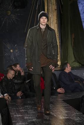 NYC: John Varvatos Fall 2017 Model walks runway for John Varvatos collection during New York Mens Fashion Week Fall 2017 in Diamond Horseshoe  LevxRadin