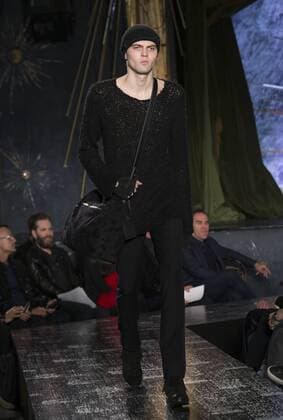 NYC: John Varvatos Fall 2017 Model walks runway for John Varvatos collection during New York Mens Fashion Week Fall 2017 in Diamond Horseshoe  LevxRadin