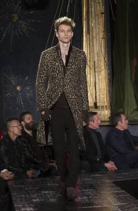 NYC: John Varvatos Fall 2017 Model walks runway for John Varvatos collection during New York Mens Fashion Week Fall 2017 in Diamond Horseshoe  LevxRadin