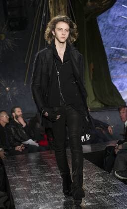 NYC: John Varvatos Fall 2017 Model walks runway for John Varvatos collection during New York Mens Fashion Week Fall 2017 in Diamond Horseshoe  LevxRadin