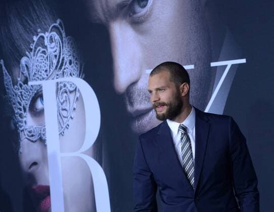 Cast member Jamie Dornan attends the Fifty Shades Darker premiere at the Ace Hotel Theatre in Los Angeles on February 2, 2017. Storyline: While Christian wrestles with his inner demons, Anastasia must confront the anger and envy of the women who came before her.  LAP2017020220 JIMxRUYMEN
