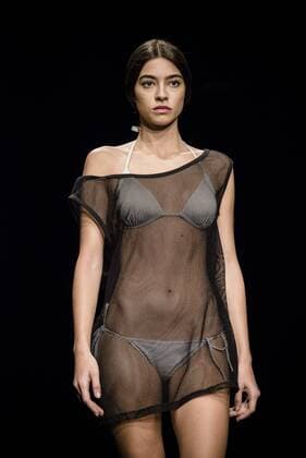 February 3, 2017 - Barcelona, Catalonia, Spain - A model walks the runway at the Es Collection fashion show presenting the new Shade collection during 080 Barcelona Fashion Week Barcelona Spain - ZUMAo105 20170203_zap_o105_049 Copyright: xMatthiasxOesterlex