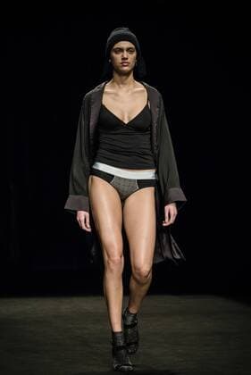 February 3, 2017 - Barcelona, Catalonia, Spain - A model walks the runway at the Es Collection fashion show presenting the new Shade collection during 080 Barcelona Fashion Week Barcelona Spain - ZUMAo105 20170203_zap_o105_064 Copyright: xMatthiasxOesterlex