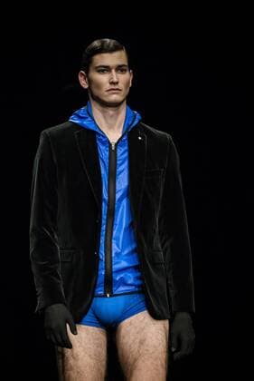 February 3, 2017 - Barcelona, Catalonia, Spain - A model walks the runway at the Es Collection fashion show presenting the new Shade collection during 080 Barcelona Fashion Week Barcelona Spain - ZUMAo105 20170203_zap_o105_066 Copyright: xMatthiasxOesterlex
