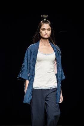 February 3, 2017 - Barcelona, Catalonia, Spain - A model walks the runway at the Punto Blanco fashion show presenting the new Harmony collection during 080 Barcelona Fashion Week Barcelona Spain - ZUMAo105 20170203_zap_o105_081 Copyright: xMatthiasxOesterlex