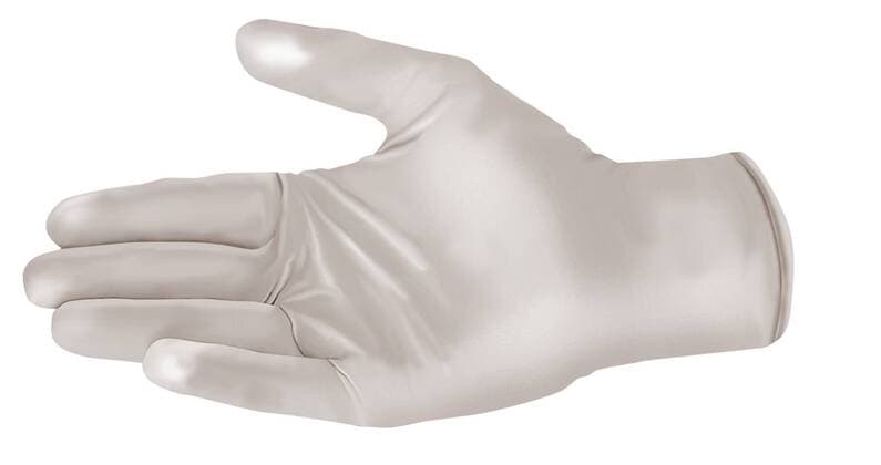 Thin rubber glove worn by medical personnel to prevent infection or contagion. ÂxQAxInternational 1016_04_55099