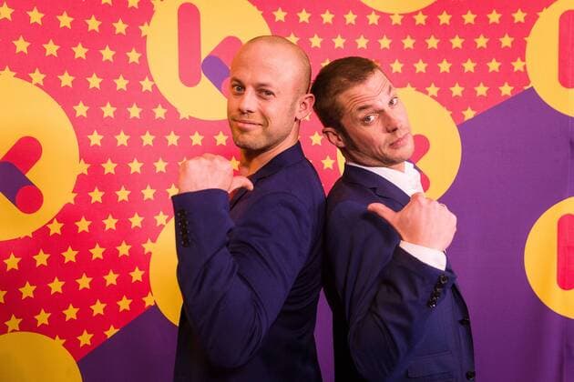 Staf Coppens and Mathias Coppens pictured during the Gala van de Gouden K s award show, organized by Flemish children s television channel Ketnet, Saturday 04 February 2017 in Brussels.  JAMESxARTHURxGEKIERE 05039908