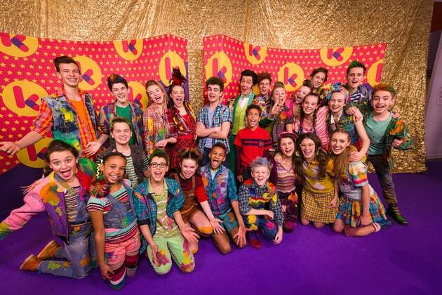 Actor Herman Verbruggen and the cast of Ketnet musical Unidamu pictured during the Gala van de Gouden K s award show, organized by Flemish children s television channel Ketnet, Saturday 04 February 2017 in Brussels.  JAMESxARTHURxGEKIERE 05039919
