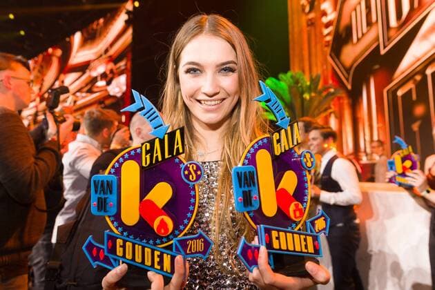 actress Tinne Oltmans of Ghost Rockers pictured during the Gala van de Gouden K s award show, organized by Flemish children s television channel Ketnet, Saturday 04 February 2017 in Brussels.  JAMESxARTHURxGEKIERE 05040243