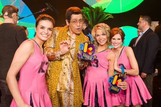 Marthe De Pillecyn of K3, Pikotaro, Klaasje Meijer of K3 and Hanne Verbruggen of K3 pictured during the Gala van de Gouden K s award show, organized by Flemish children s television channel Ketnet, Saturday 04 February 2017 in Brussels.  JAMESxARTHURxGEKIERE 05040228