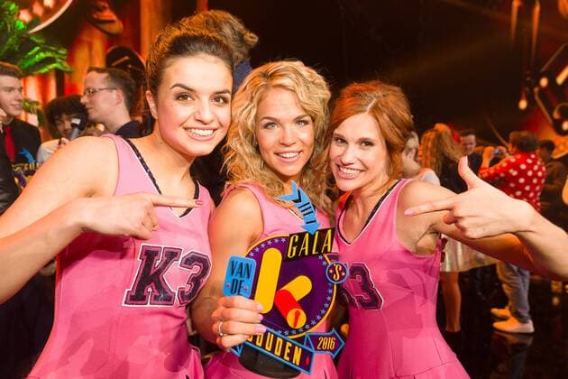 Marthe De Pillecyn of K3, Klaasje Meijer of K3 and Hanne Verbruggen of K3 pictured during the Gala van de Gouden K s award show, organized by Flemish children s television channel Ketnet, Saturday 04 February 2017 in Brussels.  JAMESxARTHURxGEKIERE 05040250