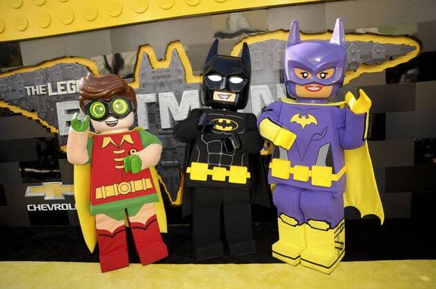 Lego Batman, Robin & Batgirl characters THE LEGO BATMAN MOVIE FILM PREMIERE Los Angeles Patrick Rideaux PicturePerfect