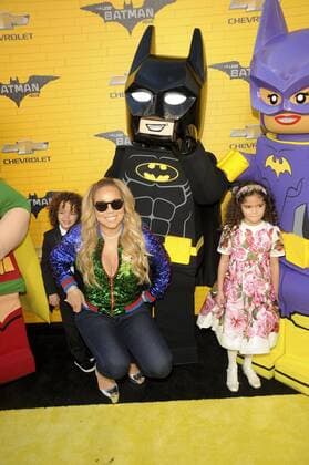 Mariah Carey with son Moroccan Cannon & daughter Monroe Cannon THE LEGO BATMAN MOVIE FILM PREMIERE Los Angeles Patrick Rideaux PicturePerfect