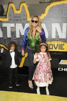 Mariah Carey with son Moroccan Cannon & daughter Monroe Cannon THE LEGO BATMAN MOVIE FILM PREMIERE Los Angeles Patrick Rideaux PicturePerfect