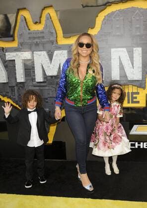 Mariah Carey with son Moroccan Cannon & daughter Monroe Cannon THE LEGO BATMAN MOVIE FILM PREMIERE Los Angeles Patrick Rideaux PicturePerfect