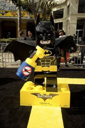 Lego Batman character THE LEGO BATMAN MOVIE FILM PREMIERE Los Angeles Patrick Rideaux PicturePerfect