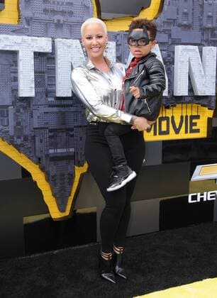 February 4, 2017 - Westwood, CA, United States - 04 February 2017 - Westwood, California - Amber Rose, Sebastian Taylor Thomaz. Premiere of Warner Bros. Pictures The LEGO Batman Movie held at the Regency Village Theater. Photo Credit: AdMedia Westwood United States - ZUMAa123 20170204_zaa_a123_381 Copyright: xBirdiexThompsonx