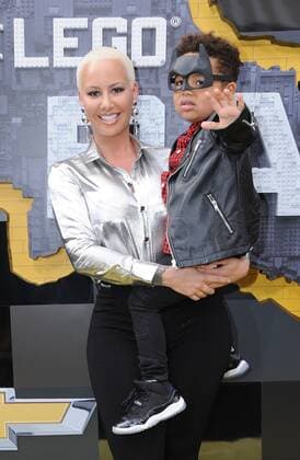 February 4, 2017 - Westwood, CA, United States - 04 February 2017 - Westwood, California - Amber Rose, Sebastian Taylor Thomaz. Premiere of Warner Bros. Pictures The LEGO Batman Movie held at the Regency Village Theater. Photo Credit: AdMedia Westwood United States - ZUMAa123 20170204_zaa_a123_380 Copyright: xBirdiexThompsonx