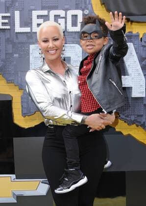 February 4, 2017 - Westwood, CA, United States - 04 February 2017 - Westwood, California - Amber Rose, Sebastian Taylor Thomaz. Premiere of Warner Bros. Pictures The LEGO Batman Movie held at the Regency Village Theater. Photo Credit: AdMedia Westwood United States - ZUMAa123 20170204_zaa_a123_379 Copyright: xBirdiexThompsonx