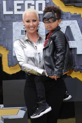 February 4, 2017 - Westwood, CA, United States - 04 February 2017 - Westwood, California - Amber Rose, Sebastian Taylor Thomaz. Premiere of Warner Bros. Pictures The LEGO Batman Movie held at the Regency Village Theater. Photo Credit: AdMedia Westwood United States - ZUMAa123 20170204_zaa_a123_378 Copyright: xBirdiexThompsonx