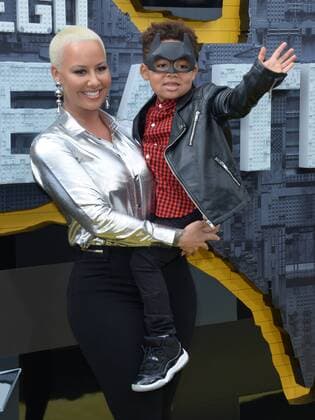 Amber Rose and her son Sebastian Taylor attend the premiere of the animated fantasy The LEGO Batman Movie at the Regency Village Theatre in the Westwood section of Los Angeles on February 4, 2017. Storyline: Bruce Wayne must not only deal with the criminals of Gotham City, but also the responsibility of raising a boy he adopted.  LAP2017020473 JIMxRUYMEN