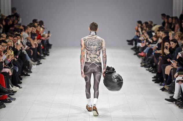 February 5, 2017 - Kiev, Ukraine - A model presents a creation by DASTISH FANTASTISH company, during the Ukrainian Fashion Week in Kiev, Ukraine, on 05 February 2017. The fashion event presents Fall Winter 2017 18 collections by Ukrainian and International designers from 4 to 8 February. Kiev Ukraine - ZUMAg194 20170205_zap_g194_019 Copyright: xSergxGlovnyx