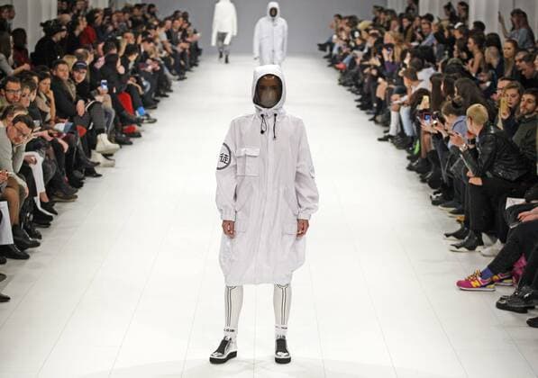 February 5, 2017 - Kiev, Ukraine - A model presents a creation by DASTISH FANTASTISH company, during the Ukrainian Fashion Week in Kiev, Ukraine, on 05 February 2017. The fashion event presents Fall Winter 2017 18 collections by Ukrainian and International designers from 4 to 8 February. Kiev Ukraine - ZUMAg194 20170205_zap_g194_010 Copyright: xSergxGlovnyx