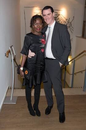 Andrej Hermlin mit Frau Joyce - Askania Award 2017 in Berlin am 07.02.2017. Askania Award 2017