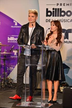 US actor Christian Acosta (L) and Mexican singer Danna Paola (R) host the Billboard Awards to Latin Music Nominations Ceremony, in Miami, Florida, USA, 07 February 2017. The awards will be celebrated in 27 April 2017. Nominaciones a los Premios Billboard de la Música Latina !ACHTUNG: NUR REDAKTIONELLE NUTZUNG!  Copyright: xGIORGIOxVIERAx SHM58 20170208-636221213921775486