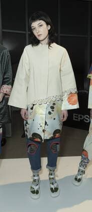 USA: New York Fashion Week Fall 2017 Epson Model shows off dress by Degen of USA for Epson Digital Couture project presentation during 2017 fall New York Fashion week at IAC building  LevxRadin