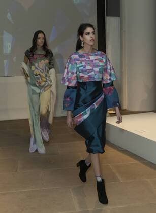 USA: New York Fashion Week Fall 2017 Epson Models walk for Epson Digital Couture project presentation during 2017 fall New York Fashion week at IAC building  LevxRadin