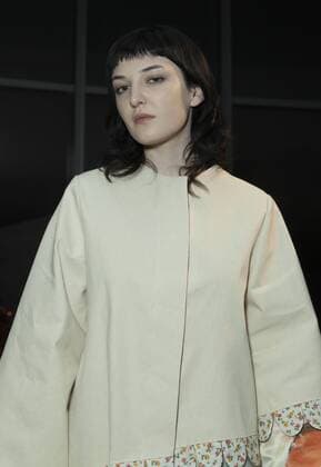 USA: New York Fashion Week Fall 2017 Epson Model shows off dress by Degen of USA for Epson Digital Couture project presentation during 2017 fall New York Fashion week at IAC building  LevxRadin