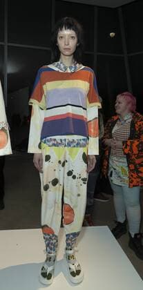USA: New York Fashion Week Fall 2017 Epson Model shows off dress by Degen of USA for Epson Digital Couture project presentation during 2017 fall New York Fashion week at IAC building  LevxRadin