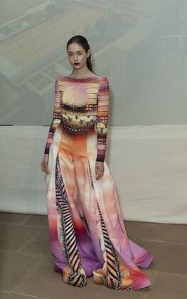 USA: New York Fashion Week Fall 2017 Epson Models walk for Epson Digital Couture project presentation during 2017 fall New York Fashion week at IAC building  LevxRadin