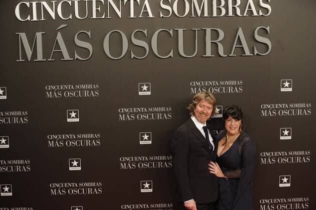 British writer Erika Leonard Mitchell (R) and his husband Niall Leonard (L) at their arrival to the presentation of Fifty Shades Darker held at Kinepolis cinema of Madrid, Spain on 08 February 2017. The film will screen upcoming 10 February. PRESENTATION OF FIFTY SHADES DARKER !ACHTUNG: NUR REDAKTIONELLE NUTZUNG!  Copyright: xJuanJoxMartínx 20170208-636221845990120220