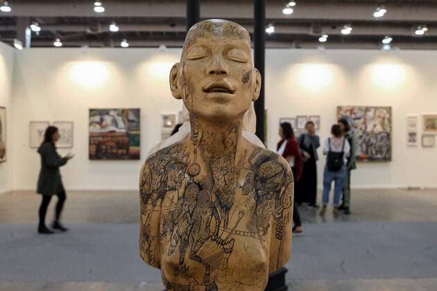 A view of the work Test Range by Richard Stipl during the opening of the 14th Mexican Art Fair Zona Maco in Mexico City, Mexico, 8 February 2017. This edition aims to promote the circulation of contempoary art and collectibles in Mexico. OPENING OF THE 14TH ART FAIR ZONA MACO IN MEXICO !ACHTUNG: NUR REDAKTIONELLE NUTZUNG!  Copyright: xAlexxCruzx MEX006 20170209-636221956420377460