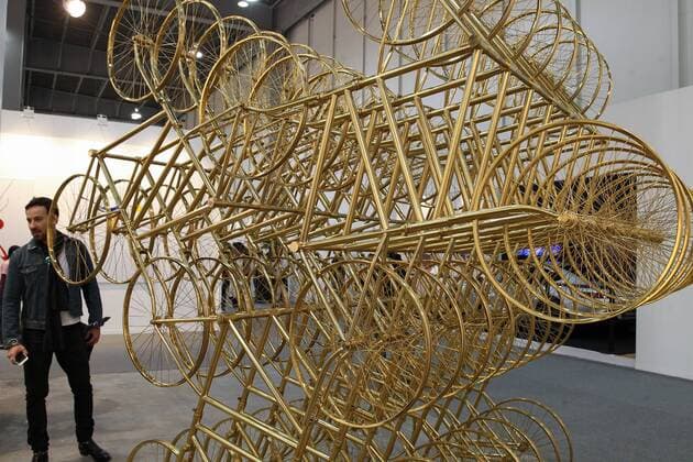 A view of the work Forever by Ai Weiwei during the opening of the 14th Mexican Art Fair Zona Maco in Mexico City, Mexico, 8 February 2017. This edition aims to promote the circulation of contempoary art and collectibles in Mexico. OPENING OF THE 14TH ART FAIR ZONA MACO IN MEXICO !ACHTUNG: NUR REDAKTIONELLE NUTZUNG!  Copyright: xAlexxCruzx MEX006 20170209-636221958350721460