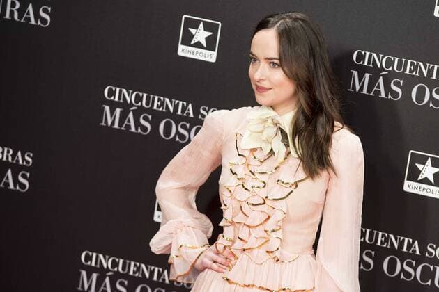 American actress Dakota Johnson attends to the premiere of the film Fifty Shades Darker at Kinepolis Cinemas in Madrid. February 08, 2017.  (20170208088)