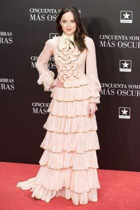 American actress Dakota Johnson attends to the premiere of the film Fifty Shades Darker at Kinepolis Cinemas in Madrid. February 08, 2017.  (20170208092)