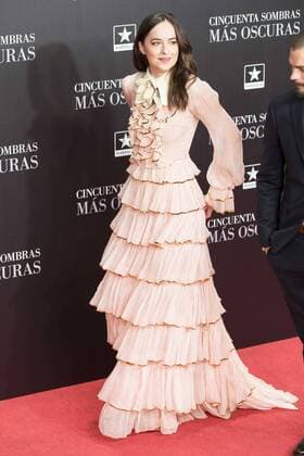 American actress Dakota Johnson attends to the premiere of the film Fifty Shades Darker at Kinepolis Cinemas in Madrid. February 08, 2017.  (20170208111)