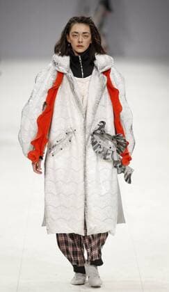 February 8, 2017 - Kiev, Ukraine - A model presents a creation by Ukrainian designer SOFIA ROUSINOVICH, during the Ukrainian Fashion Week in Kiev, Ukraine, on 08 February 2017. The fashion event presents Fall Winter 2017 18 collections by Ukrainian and International designers from 4 to 8 February. Kiev Ukraine - ZUMAg194 20170208_zap_g194_024 Copyright: xSergxGlovnyx