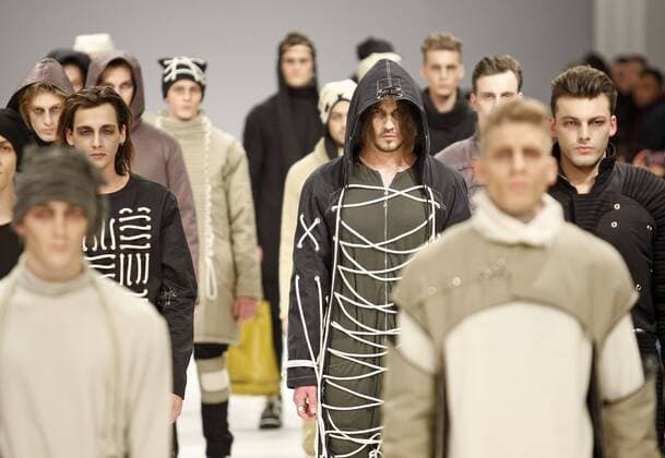 February 8, 2017 - Kiev, Ukraine - Models present creations by Ukrainian brand KOMASHNYA , during the Ukrainian Fashion Week in Kiev, Ukraine, on 08 February 2017. The fashion event presents Fall Winter 2017 18 collections by Ukrainian and International designers from 4 to 8 February. Kiev Ukraine - ZUMAg194 20170208_zap_g194_034 Copyright: xSergxGlovnyx
