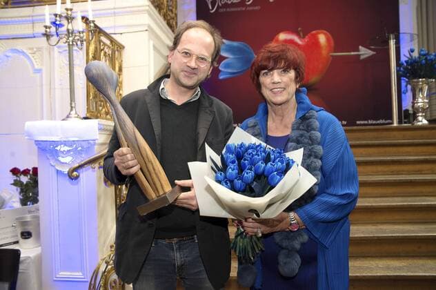 Benjamin Wolff und Regina Ziegler beim Blaue Blume Award 2017 im Historischen Frühstückssaal im Sony Center am Potsdamer Platz. Berlin, 08.02.2017 Foto:xK.xWernerx xFuturexImage