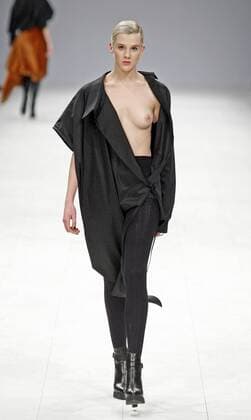 February 8, 2017 - Kiev, Ukraine - A model presents a creation by Alexander and Sergey CHUYKO during the Ukrainian Fashion Week FW 2017 18, at Mystetskyi Arsenal in Kiev, Ukraine, 08 February 2017. The event presents Autumn-Winter 2017 18 collections by Ukrainian and International designers, from 4 to 8 February Kiev Ukraine  - ZUMAn230 20170208_zaa_n230_465 Copyright: xStrx