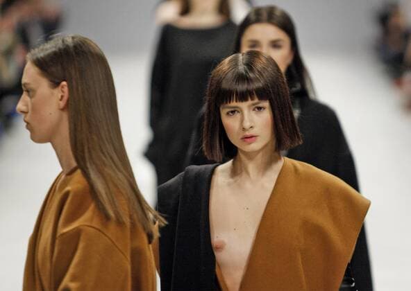 February 8, 2017 - Kiev, Ukraine - Models present creations by Alexander and Sergey CHUYKO during the Ukrainian Fashion Week FW 2017 18, at Mystetskyi Arsenal in Kiev, Ukraine, 08 February 2017. The event presents Autumn-Winter 2017 18 collections by Ukrainian and International designers, from 4 to 8 February Kiev Ukraine  - ZUMAn230 20170208_zaa_n230_467 Copyright: xStrx