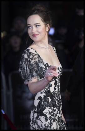 . 09 02 2017. London, United Kingdom. Dakota Johnson arriving at the Fifty Shades Darker premiere in London.  xStephenxLockx xi-Imagesx IIM-14352-0066
